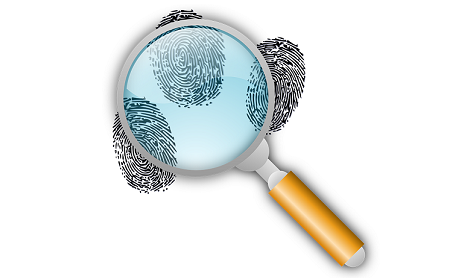 Fingerprints seen through a magnifying glass to represent the investigation of Notes features and mystery documents. For support REW Computing offers services in eDiscovery, project management and IBM Lotus Notes support for Newmarket, Toronto, the GTA, and Ontario, Canada.